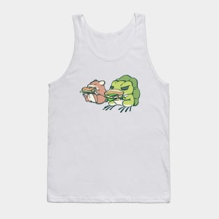 traveling frog eating sandwich lunch with mouse / tabi kaeru Tank Top